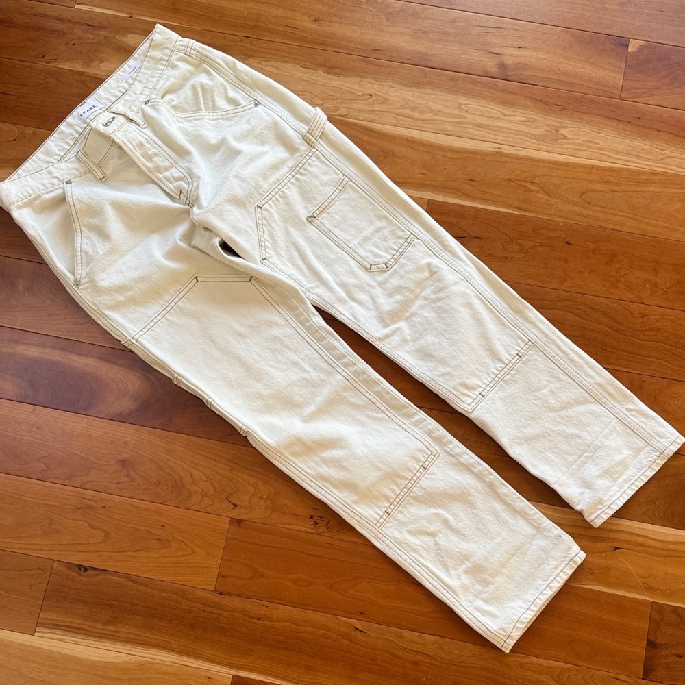 Frame Le Slouch Cream Carpenter Jeans - Straight Leg Workwear Style 26